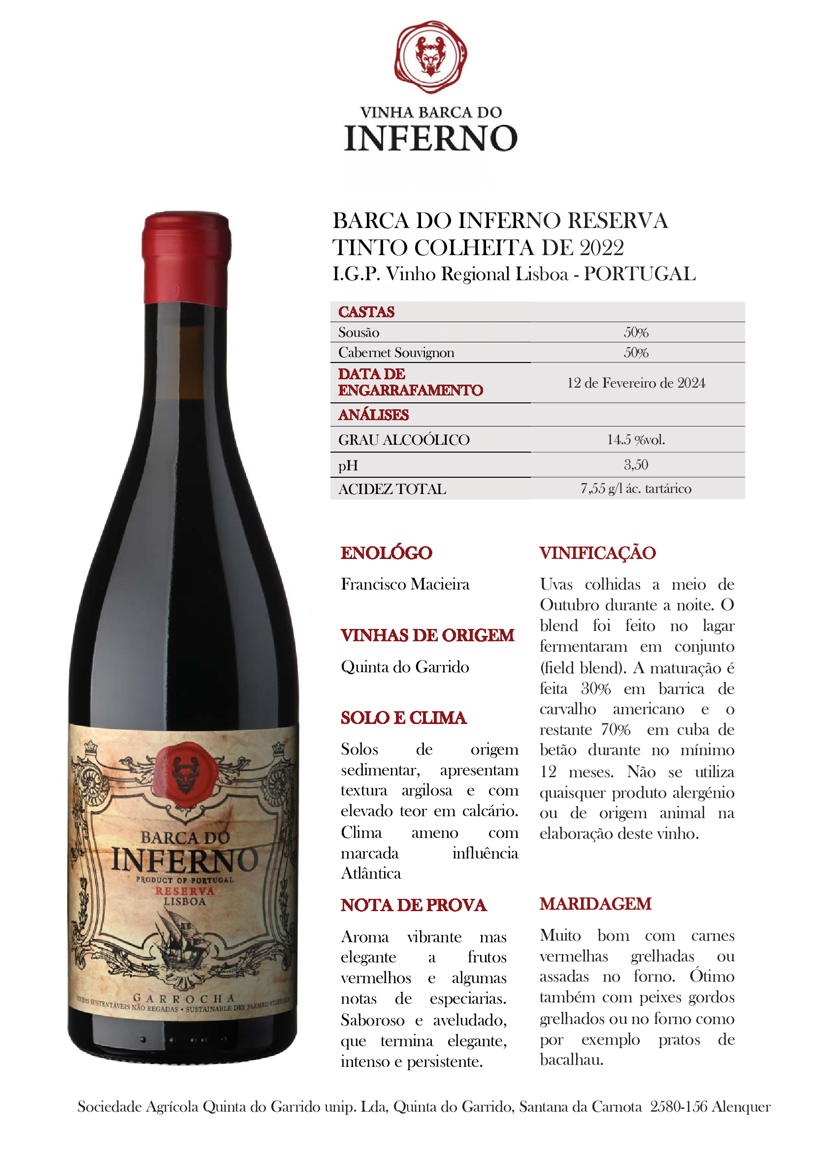 Barca do Inferno Reserva Tinto - Image 2