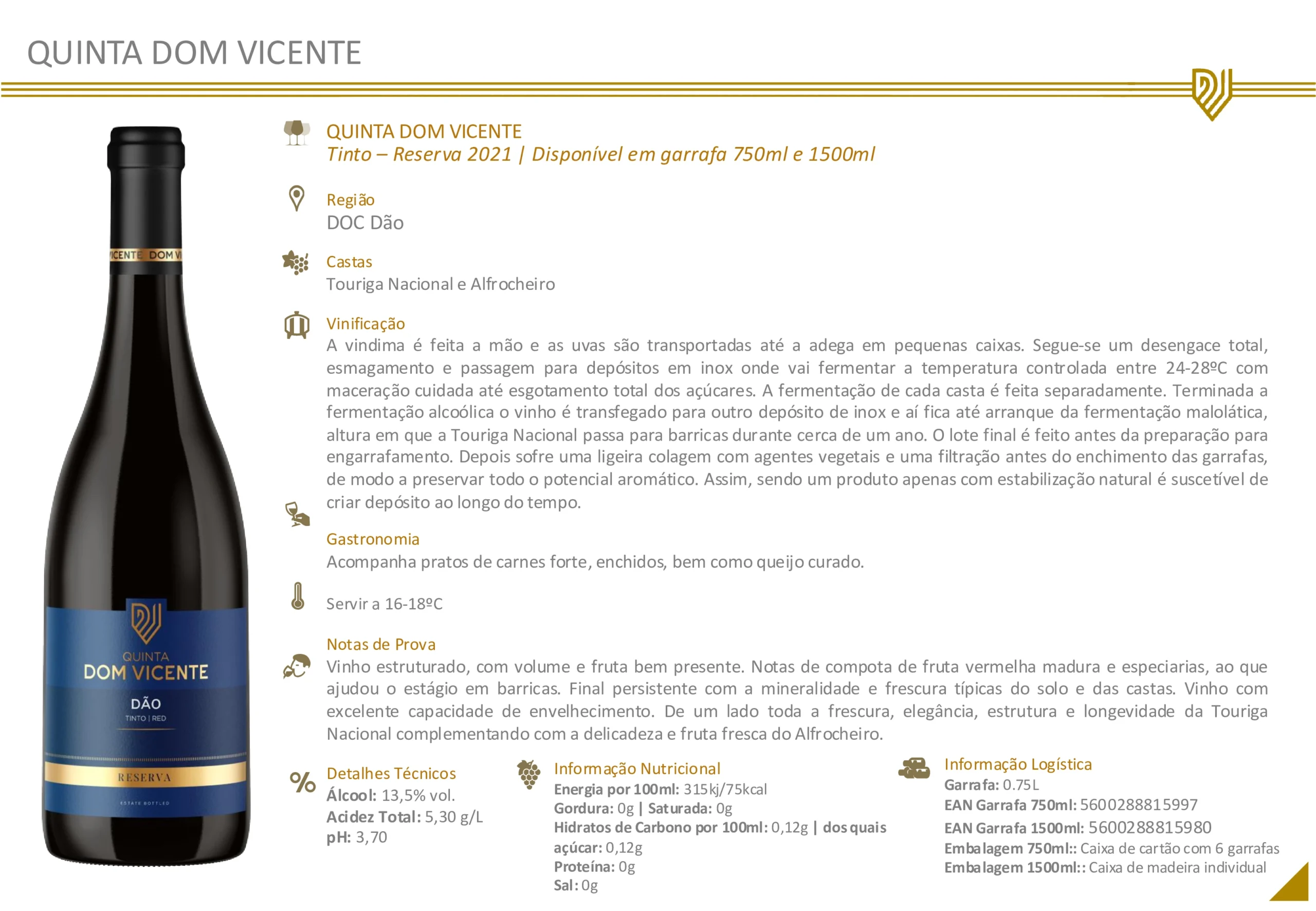 Quinta Dom Vicente Reserva Tinto - Image 2